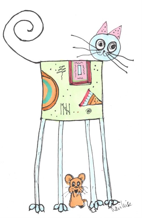 katt bilde A3 med ramme